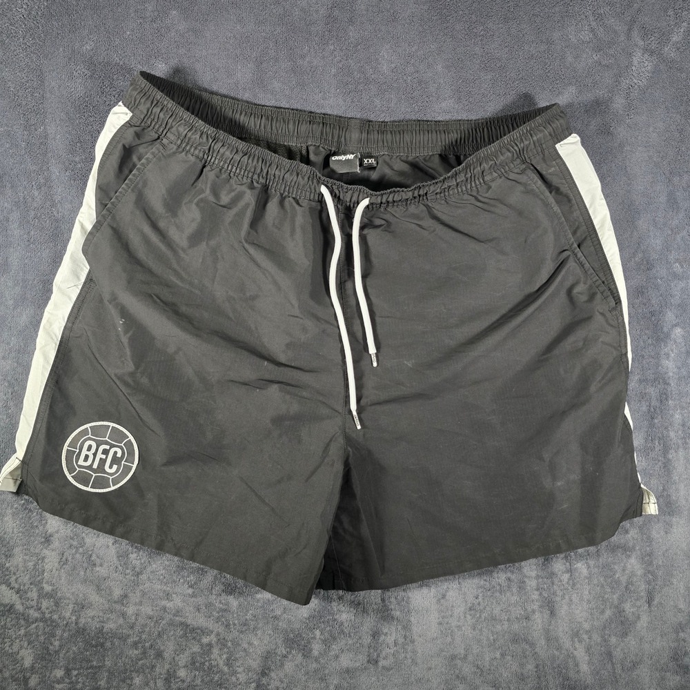 Only NY BFC Shorts Mens XXL Black White Soccer Basketball Athletic Elastic‎
